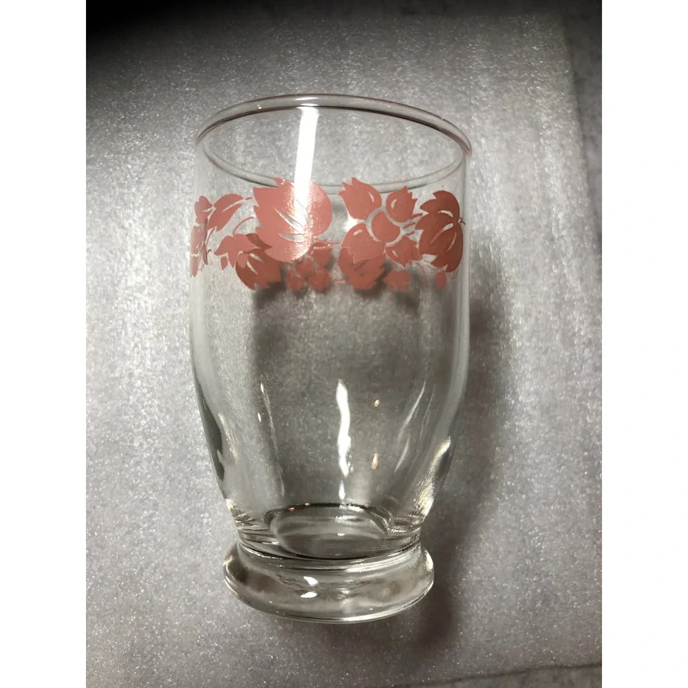 2 ~Vintage Pink Gooseberry Juice Glasses 3.5
